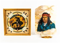 Lot Of 2 Navajo Artwork & Clock