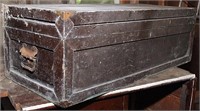 antique wood carpentry tool chest and