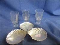 Shell dishes and cups.