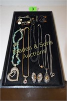 TRAY OF ASST COSTUME JEWELRY.