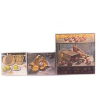 Three Autumn Still Lifes, oils