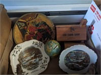 Lot of early souvenir plates banks