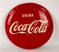 Vintage Coca-Cola Metal Button Advertising Sign