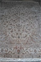 Hand Knotted Kashan Silk Rug