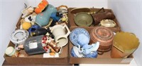 teapot, ceramic figurines, bowls etc.