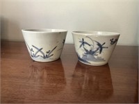 Antique Asian Blue / White Porcelain Cups