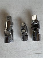 3 swivel socket adapters.  1/2, 3/8in Craftsman &