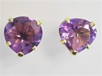 14kt Yellow Gold Amethyst (3.20ct)  Earrings