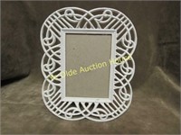 Metal Painted White Photo Frame with stand