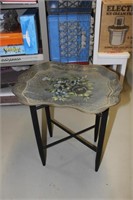 Early Toele Tray on Wooden Stand