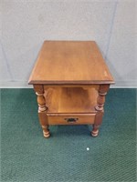 VTG YOUNG REPUBLIC SOLID WOOD END TABLE, #1