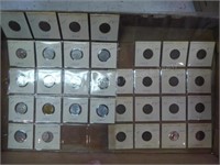 33 Canadian coins - nickels & cents - 1929-1964
