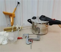 Stainless pressure cooker, electric knife, Apple
