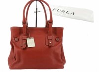 FURLA Red Leather Tote Bag