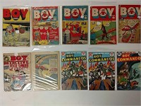 9 comics - BOY, Boy Commandos, Boy Detective.