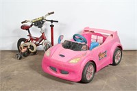 Kid's Bike w/ Training Wheels, Bratz Ride-In Car