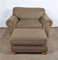 Upholstered Easy Chair & Ottoman
