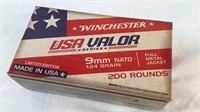 (200) Winchester USA Valor Series 9mm NATO Ammo