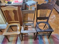 3 Wooden Antique Chairs