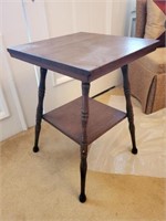 Vintage Wooden Two Tier Spindle Legs Table