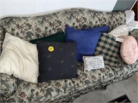 Assorted Throw Pillows & Ironing Board  (Sofa NOT