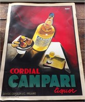 Cordial Campari Milano Italian Liquor Adv Poster
