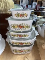 5 corning ware spice of life casseroles with lids