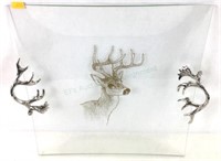 Whitetail Deer Contemporary Glass Tray