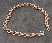 10 Kt Rose Gold Rolo Link Bracelet