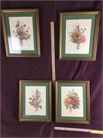 4 Framed Flora Hanging Pictures