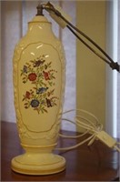 Spode floral decorated electric table lamp base