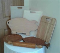 Rolling pin and cutting boards