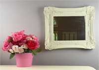 Shabby Chic Mirror and Floral Arrangement