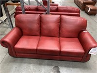 Dorchester Burgundy Leather 3 Seat Lounge