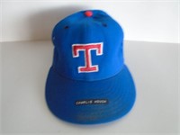 VINTAGE GAME USED CHARLIE HOUGH RANGERS HAT