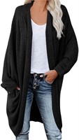 (Size: S) Womens Open Front Knit Cardigan Long