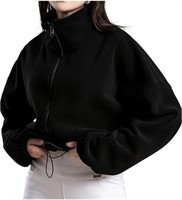 (Size:L) magifairy Women's Full Zip Fleece Short