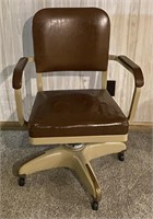 Rolling Faux Leather Office Chair, 23" x 43"