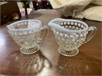 2 PCS HOBNAIL WHITE FROST TO CLEAR CREAMER AND