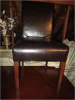Leather Desk Chair Wood Legs