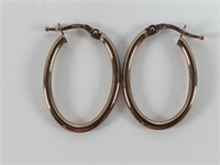 PAIR 14K GOLD HOOP EARRINGS