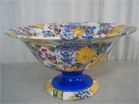 Antique Large 16" pedestal Bowl made in Italy