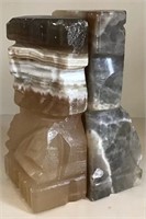 2 NATURAL STONE BOOKENDS