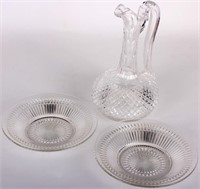 WATERFORD CRYSTAL ALANA PITCHER & BOWLS - LOT OF 3