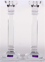 MARQUIS BY WATERFORD CRYSTAL CANDLE HOLDERS - (2)