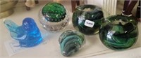 Lot of 5 Vintage Glass Paperweights