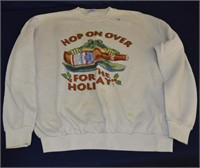 Vintage Budweiser Frogs Holiday Sweatshirt XL