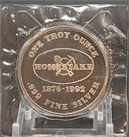 Homestake Gold Mine 1 Troy Oz. .999 Silver Round