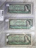 1954 - Canadian $1.00 Paper Bills