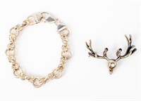 Jewelry Sterling Silver Bracelet & Pendant